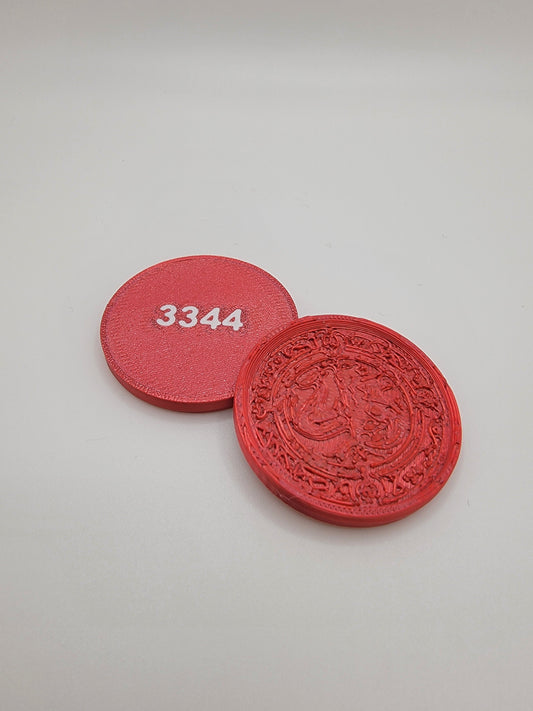 Custom 3D Printed Coins for Robotics Team 3344