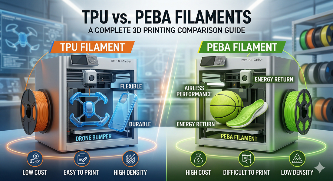 3D Printing Flexibles: The Ultimate TPU vs. PEBA Guide